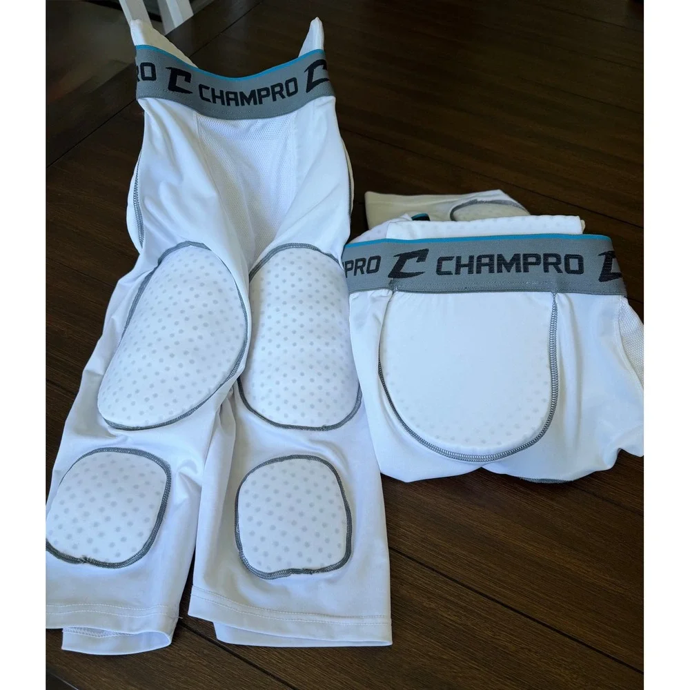 Champro Tri-Flex Football Padded Compression Pads Adult XL White 2 Pack